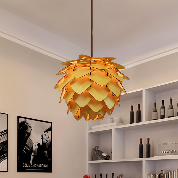 Rustic Pine Cone Pendant Light - Handmade Pine Cone Lamp