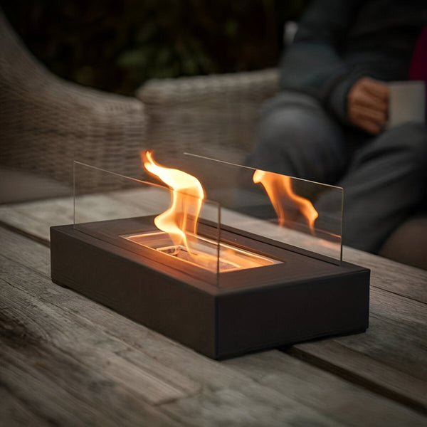 SereniFire Table Fireplace - Rectangular Bio-Ethanol Table Fireplace - Fire Pit