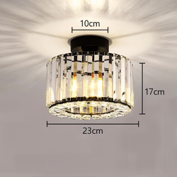 ShimmerCryst - Semi-flush Crystal Ceiling Light - Modern Round Chandelier