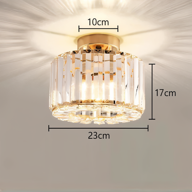 ShimmerCryst - Semi-flush Crystal Ceiling Light - Modern Round Chandelier