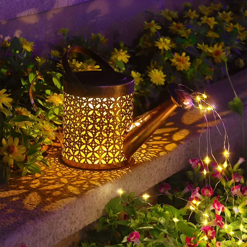 SunSprinkles - Hollow Outdoor Lights - Solar Watering Can with Lighting