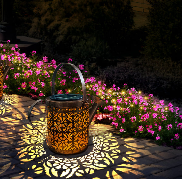 SunSprinkles - Hollow Outdoor Lights - Solar Watering Can with Lighting