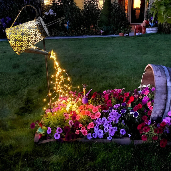 SunSprinkles - Hollow Outdoor Lights - Solar Watering Can with Lighting