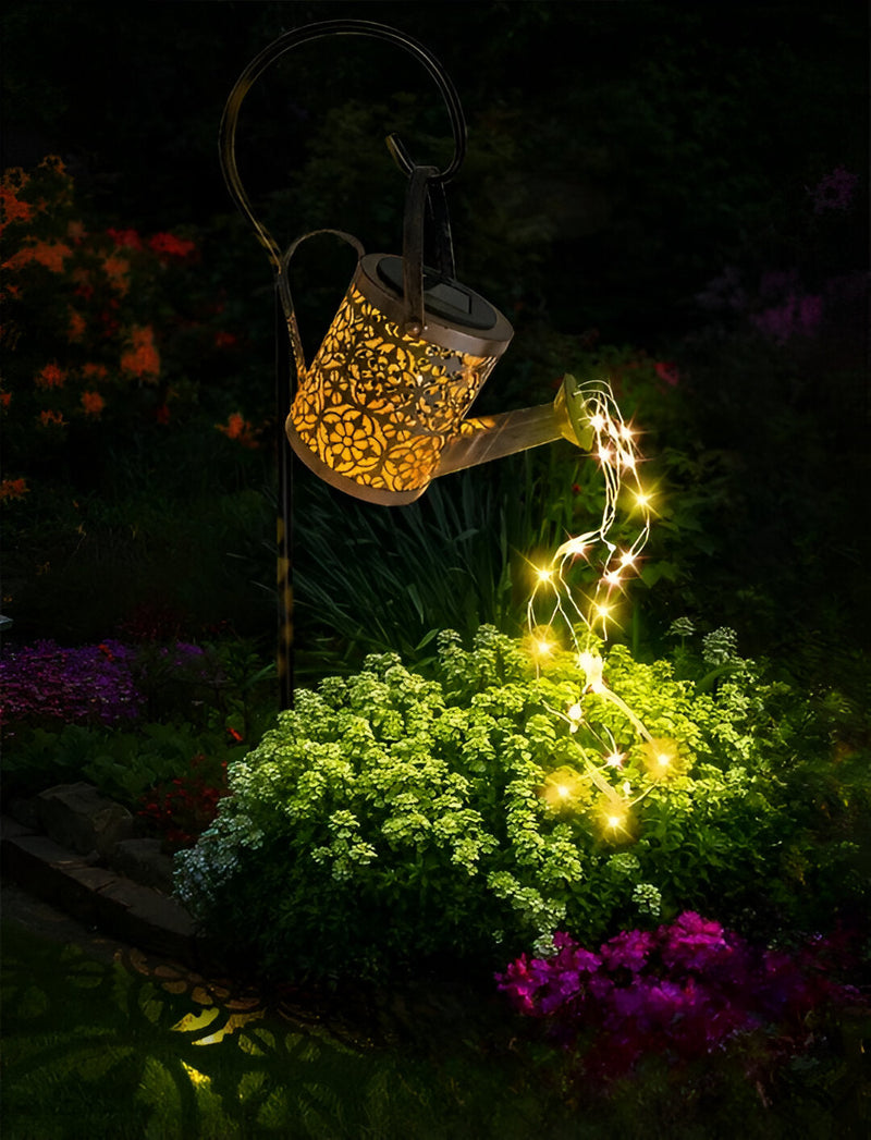 SunSprinkles - Hollow Outdoor Lights - Solar Watering Can with Lighting