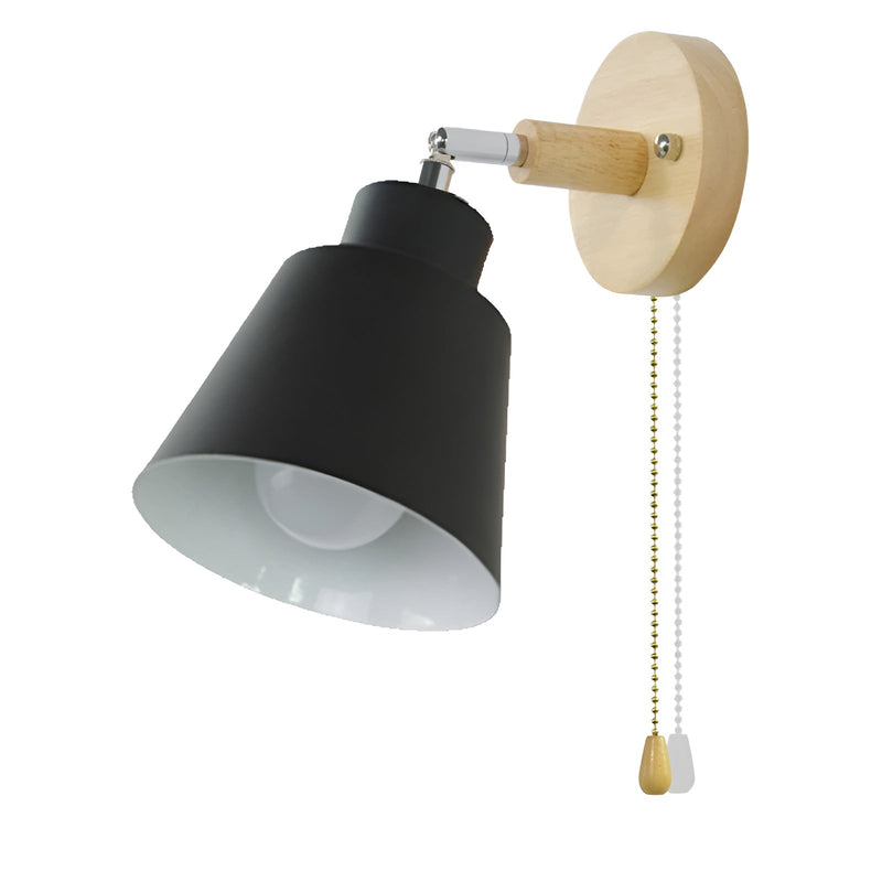 SwivelShine - Mounted iron wall light with pull cord switch