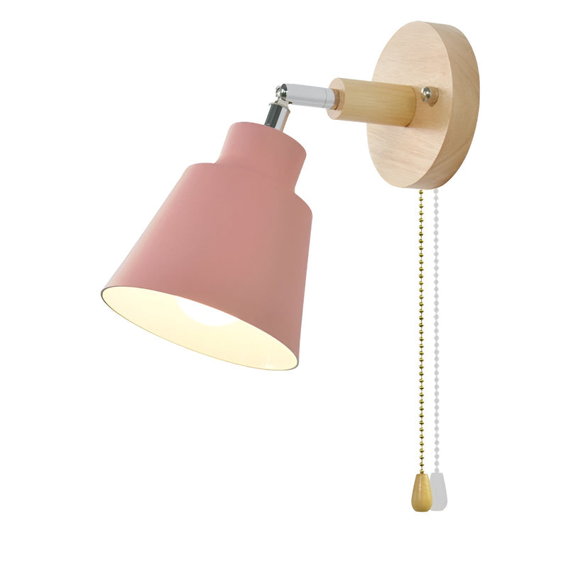 SwivelShine - Mounted iron wall light with pull cord switch