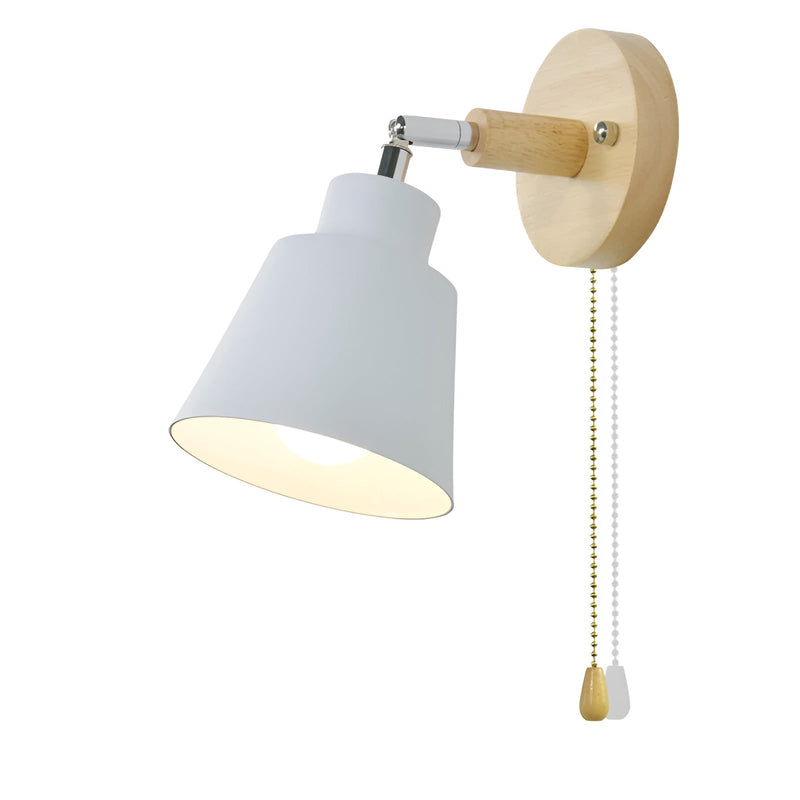 SwivelShine - Mounted iron wall light with pull cord switch