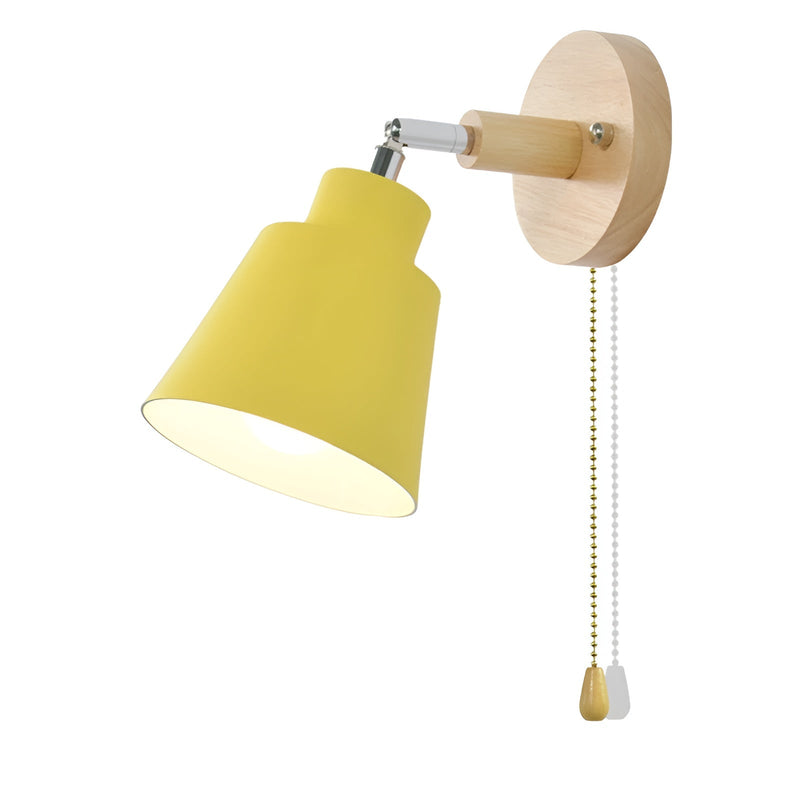 SwivelShine - Mounted iron wall light with pull cord switch