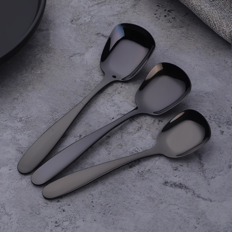 TrioLadle-3-piece serving spoon set in stainless steel - dish set