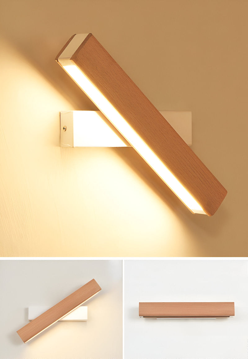 Twisted Wall Lamp - 360° Rectangular LED Wall Lamp made of Wood