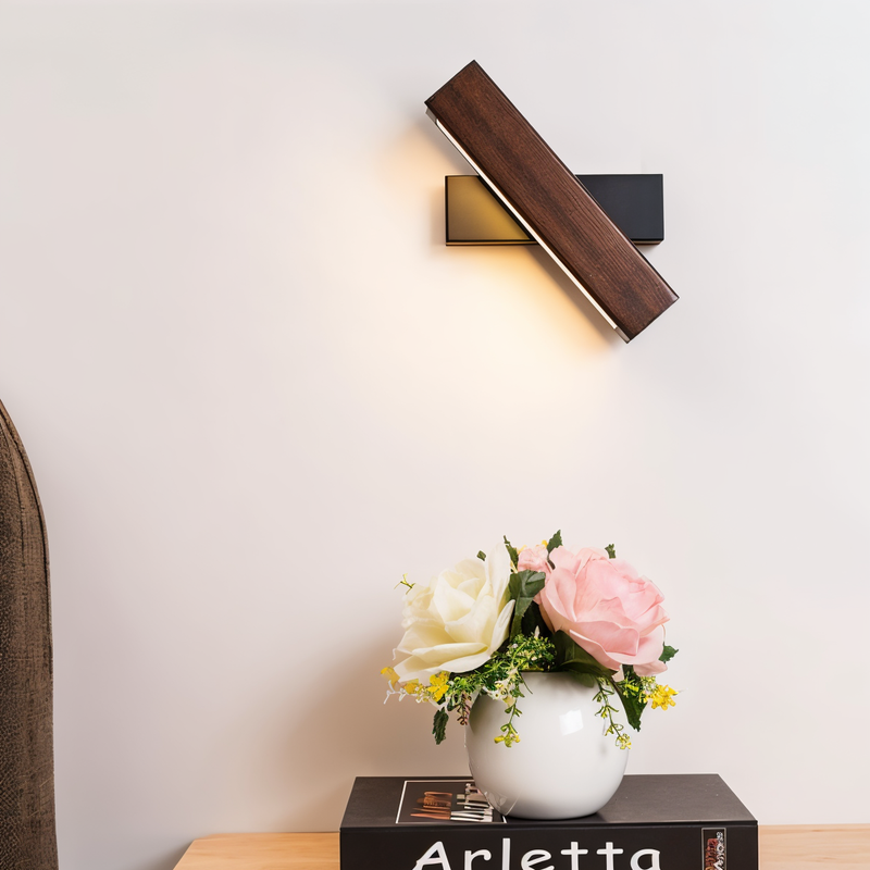 Twisted Wall Lamp - 360° Rectangular LED Wall Lamp made of Wood