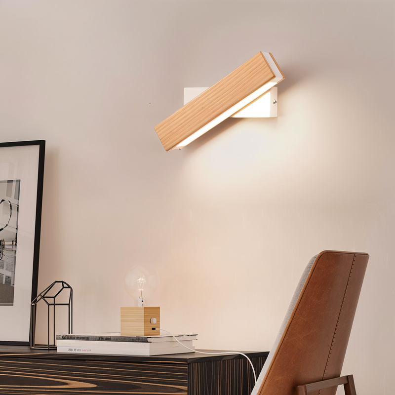 Twisted Wall Lamp - 360° Rectangular LED Wall Lamp made of Wood