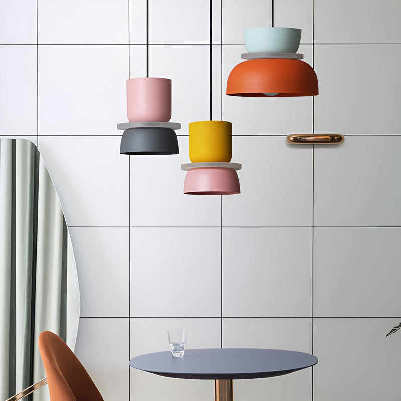 VividGlow- Lively Metal Macaron LED Hanging Pendant Light