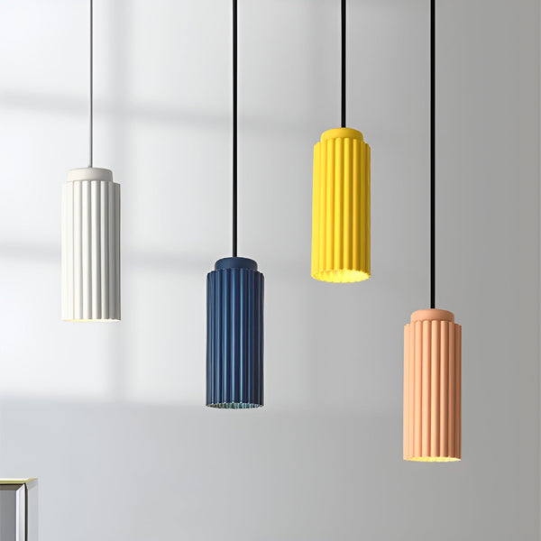 Wavy Nordic Pendant Lamp - Cylindrical Hanging Light