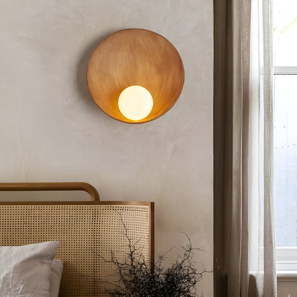 White Pearl Wall Light - White Wall Sconces - Round Wabi-Sabi Lighting