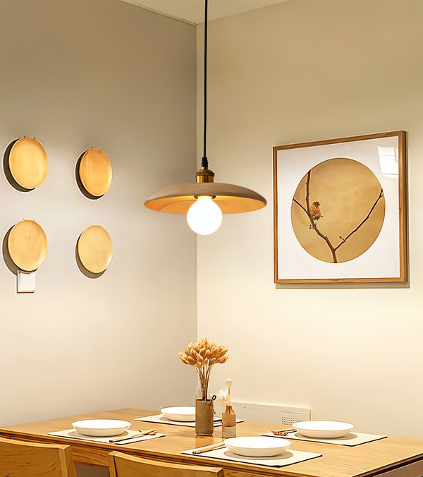 WooDisk Pendant Light - Saucer Light Pendant - Hanging Lamp made of Wood