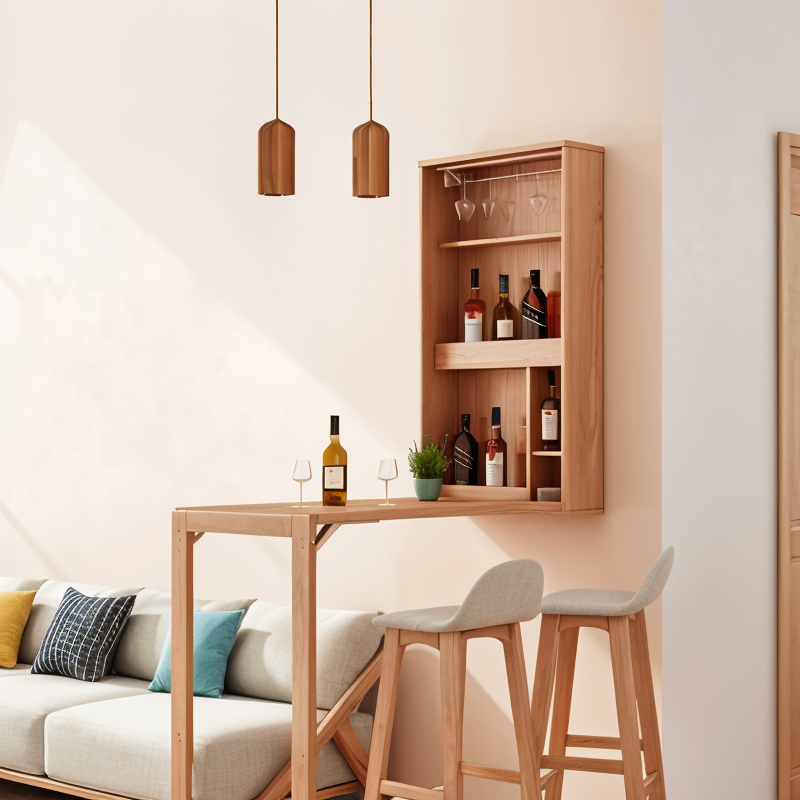 WoodTube Pendant Light - Ash Acacia Wood Cylinder Hanging Lamp