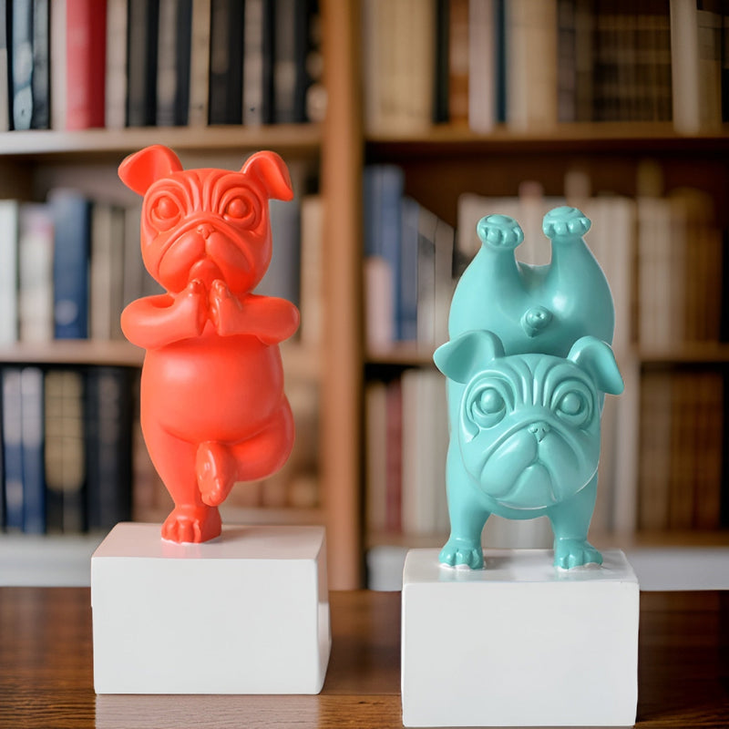 Yoga Paws - Abstract Yoga Bulldog Figure for Playful Households