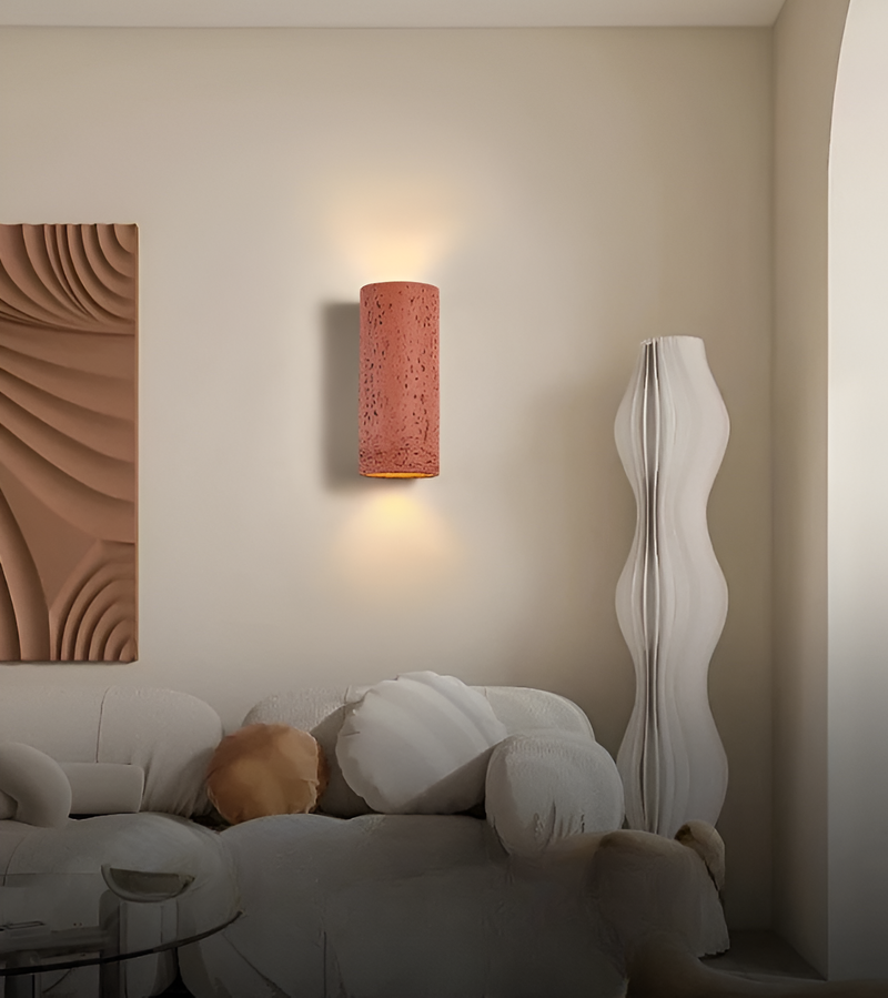 Cylinder Tube Wall Light - Wabi Sabi Stone Wall Sconce - Wall Spotlight LED Lighting