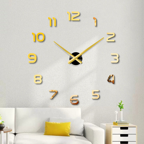 Timemaster Fashion 3D Large Wall Clock Mirror Sticker