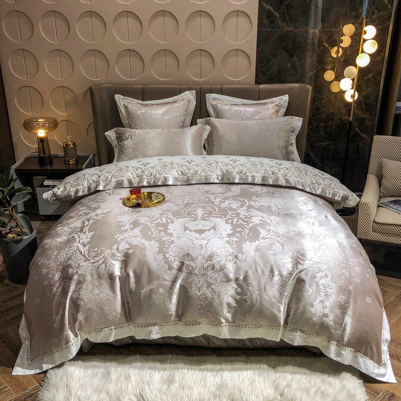 Miravique Luxury Silky Jacquard Cotton Bedding Set