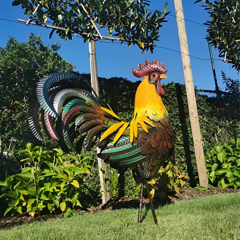 RoosterCraft Durable Metal Rooster Sculpture – Weather-Resistant Farm Decor for Outdoor Spaces