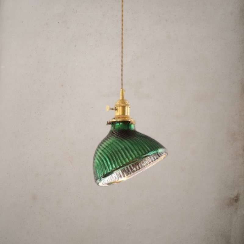 Miravique Minimalist Green Glass Pendant Light