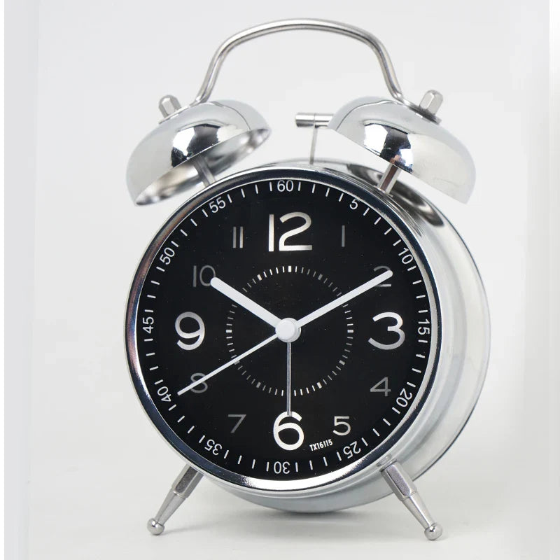 Traditional Metal Analog Alarm Clock with Classic Design