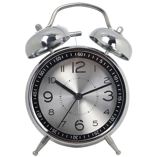 Traditional Metal Analog Alarm Clock with Classic Design