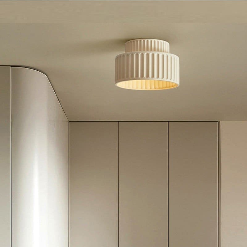 Miravique Cream Style Drum Semi Flush Mount Ceiling Lamp