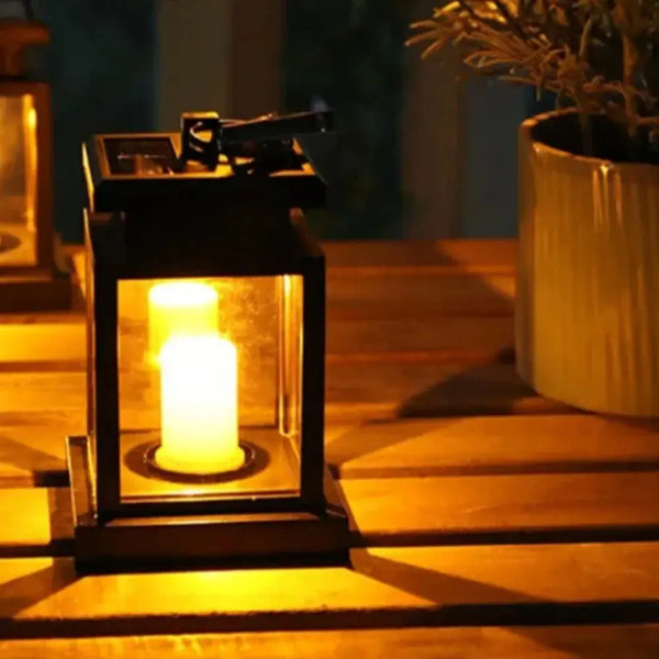 Garden Lantern - Solar Lamp - Retro - Flickering Candle - Waterproof - For Outdoors