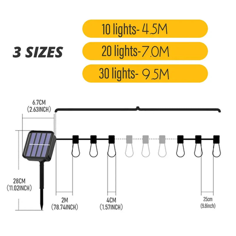 Retro Lampy - Solar String Light