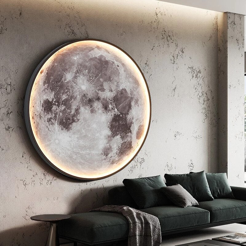 MagicMoon Wall Lamp - Adjustable Colors & App Control | LED Moonlight for Home & Office