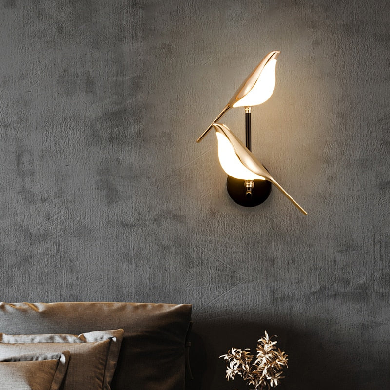 Nordic Elegant Golden Bird Wall Light