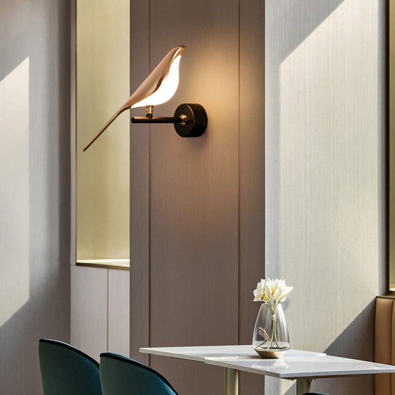 Nordic Elegant Golden Bird Wall Light