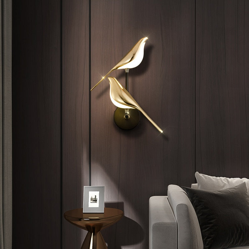 Nordic Elegant Golden Bird Wall Light