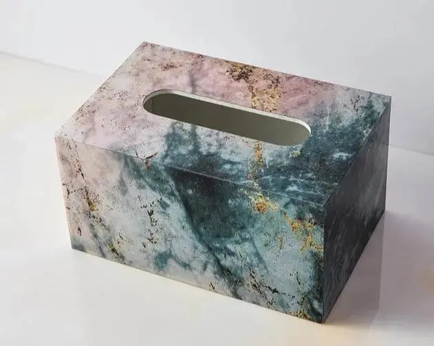 Marble Wooden Tissue Holder