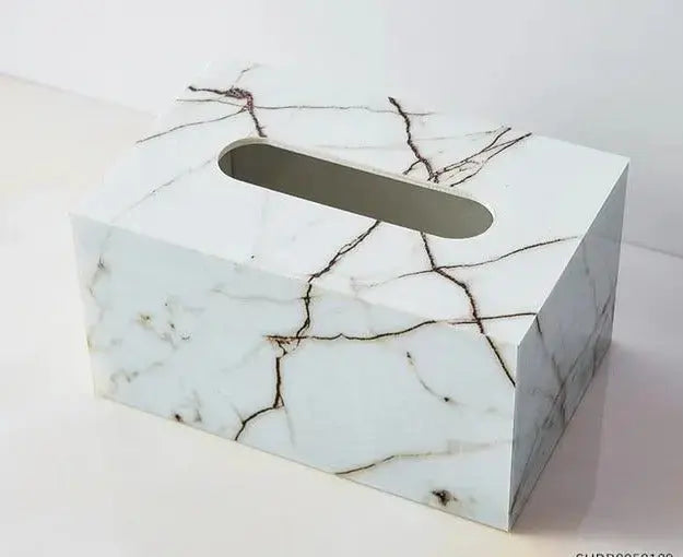 Marble Wooden Tissue Holder