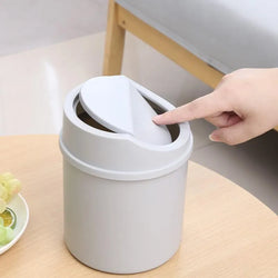 Compact Mini Desktop Trash Bin with Lid – Small Waste Can for Desk, Office, and Home