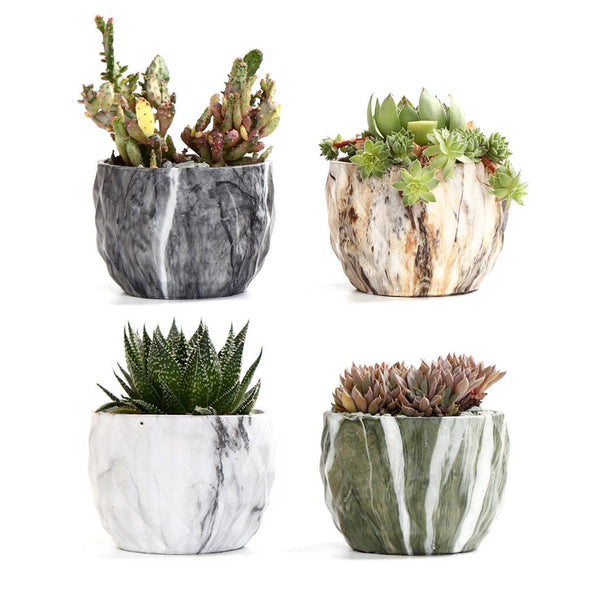 Deidra - Modern Bonsai Marbling Flower Pot (4 pcs)