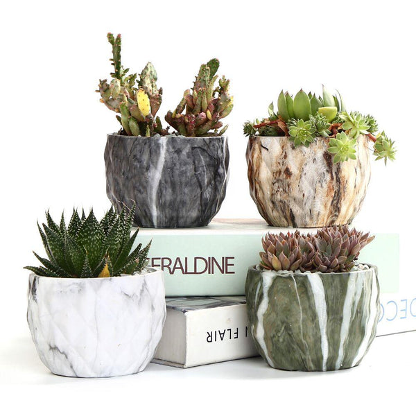 Deidra - Modern Bonsai Marbling Flower Pot (4 pcs)