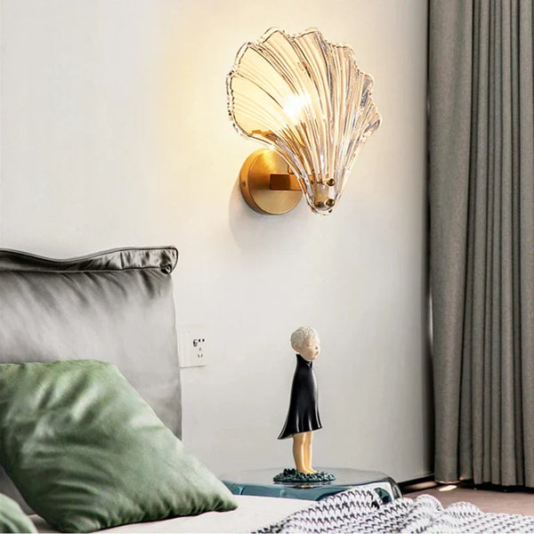 CoralGlimmer - Shell Shaped Glass Wall Lamp