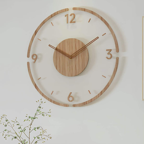 Miravique Silent Wall Clock made of real wood