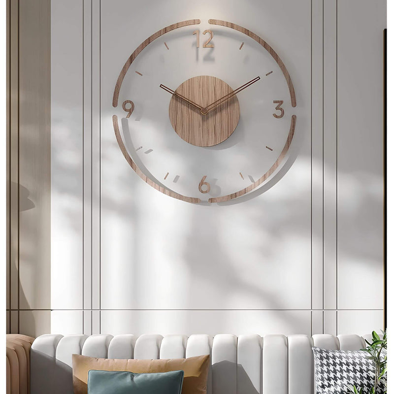 Miravique Silent Wall Clock made of real wood