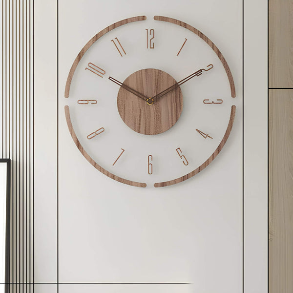 Miravique Silent Wall Clock made of real wood