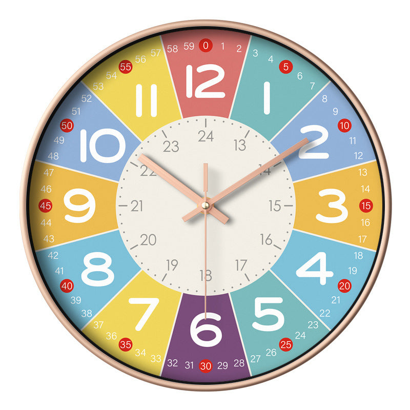 Silent Wall Clock for Children's Rooms | No-Ticking Kids' Clock, Fun & Educational Design, 12-inch