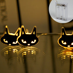 Halloween Decoration LED Black Cat Shape Lighting Chain Decoration