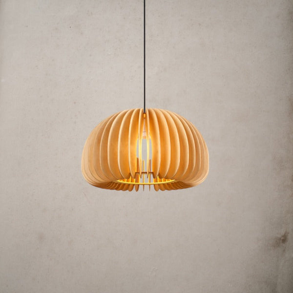 Miravique Wood Pumpkin Pendant Light