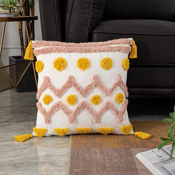 Tassel Tuft Pillow Cover