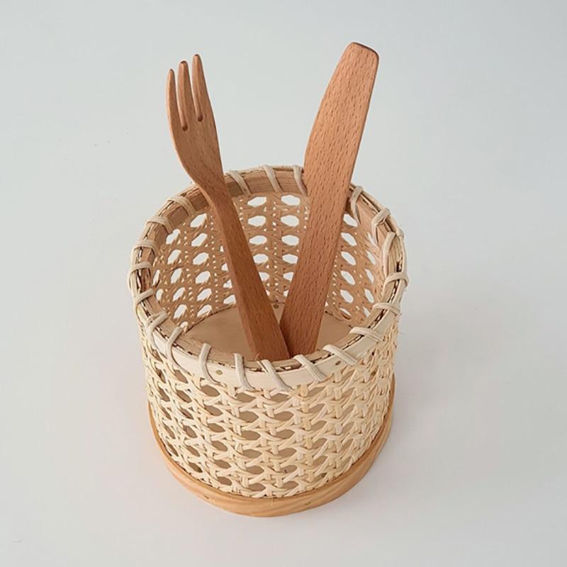 Rattan Cutlery Organizer